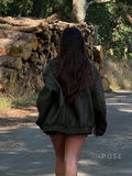 Violett Oversized Faux Leather Jacket [3DPCK0MB]