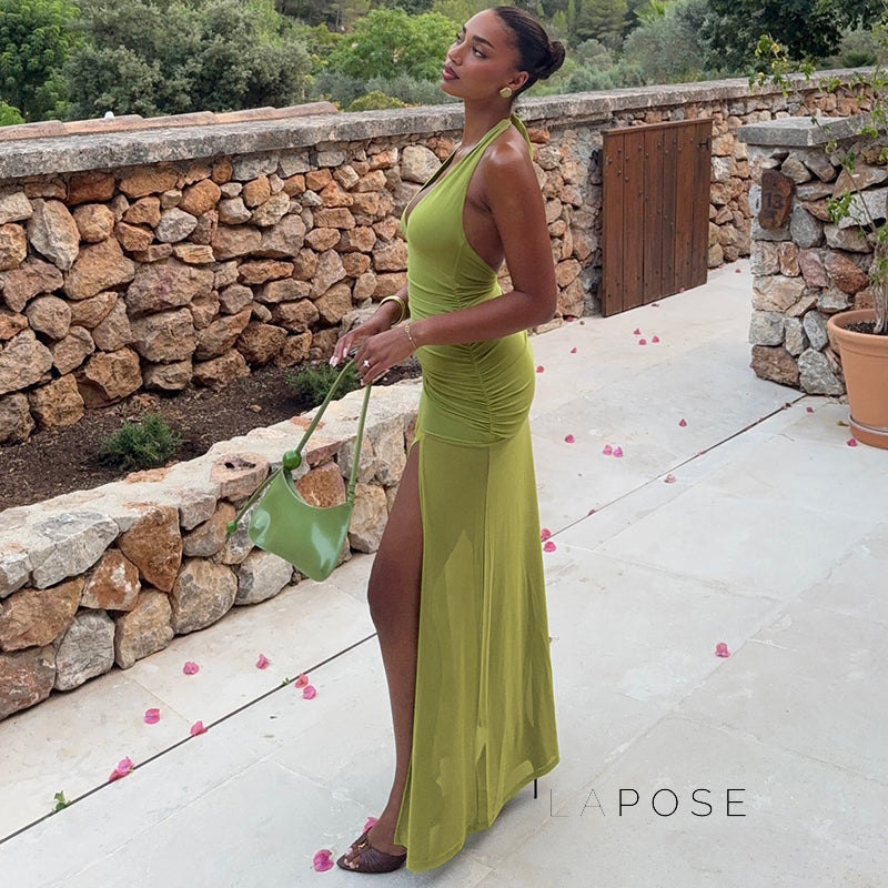 Vittoria Halter Maxi Dress [I007YE65]