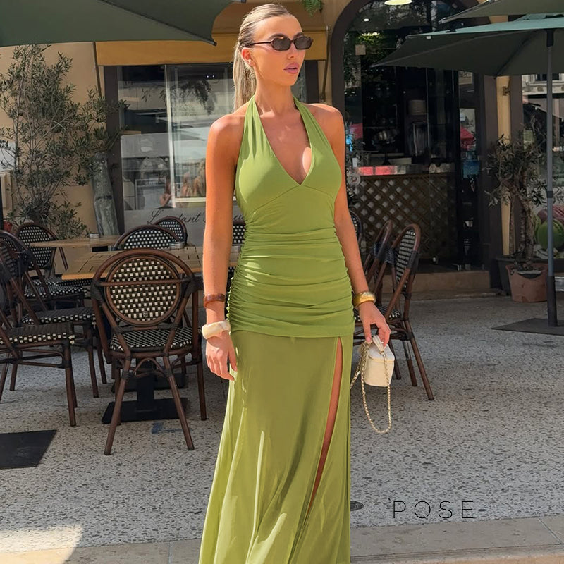 Vittoria Halter Maxi Dress [UVXNCX9M]