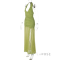 Vittoria Halter Maxi Dress [667OTYVZ]