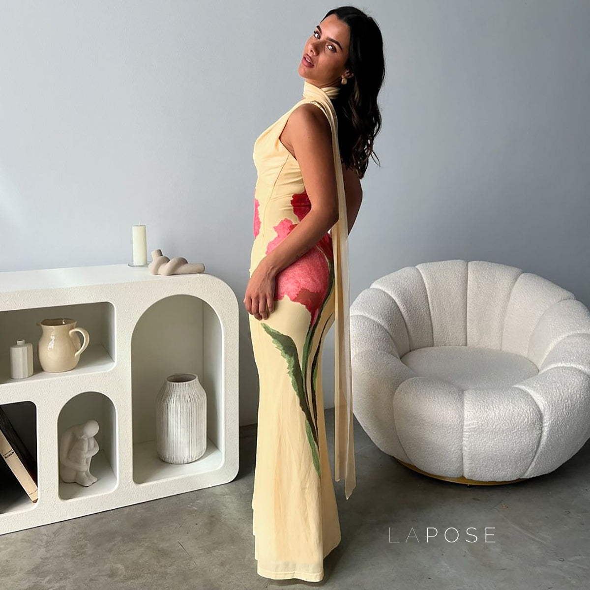 Vivian Floral Halter Maxi Dress