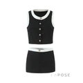 Vivianna Black Tweed Skirt Set [QCITTLHV]