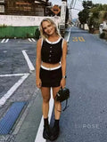 Vivianna Black Tweed Skirt Set [UM93G53P]