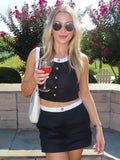 Vivianna Black Tweed Skirt Set [8ABTIPAZ]