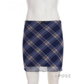 Westlyn Plaid Mesh Mini Skirt [06YHDMLL]