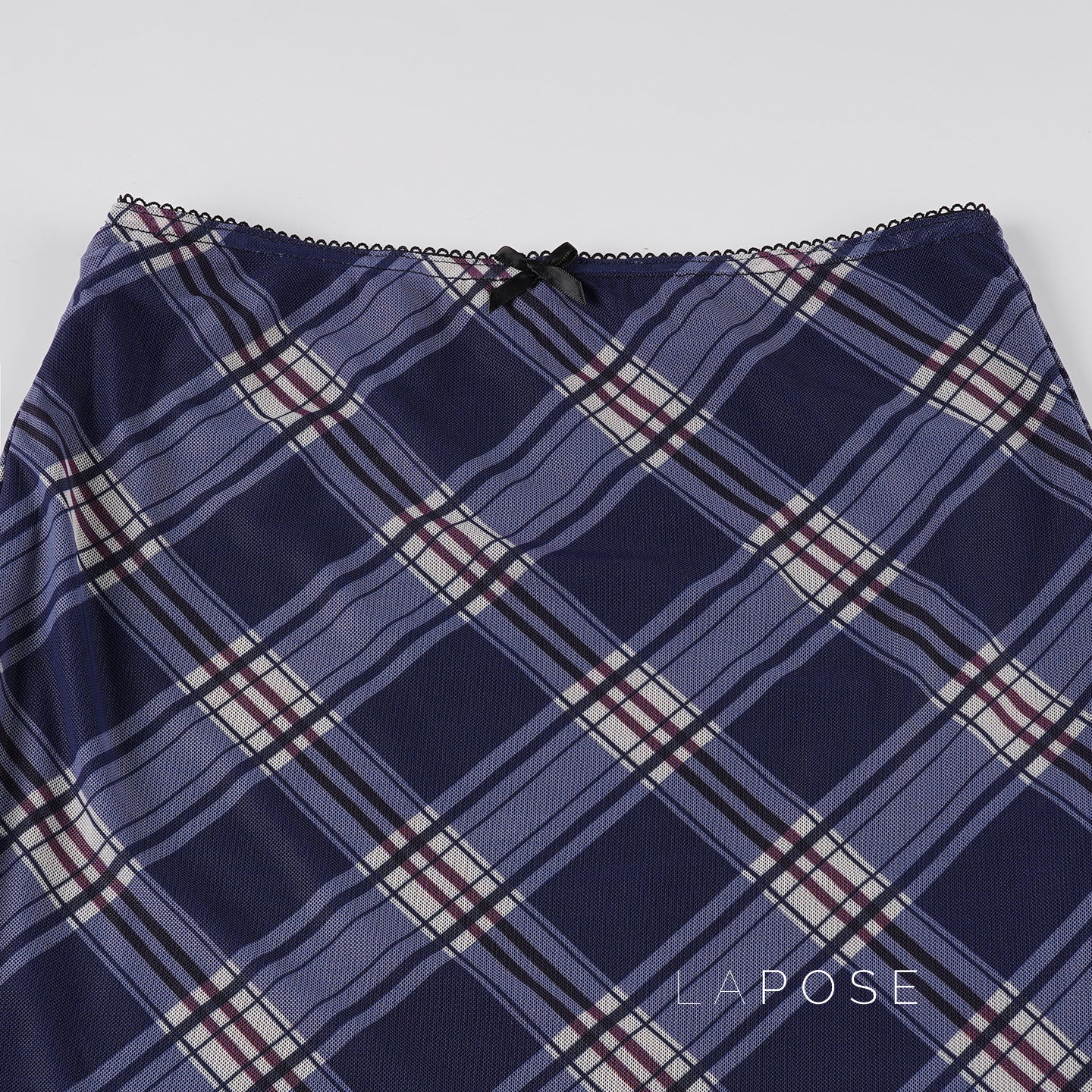 Westlyn Plaid Mesh Mini Skirt [YT13C127]