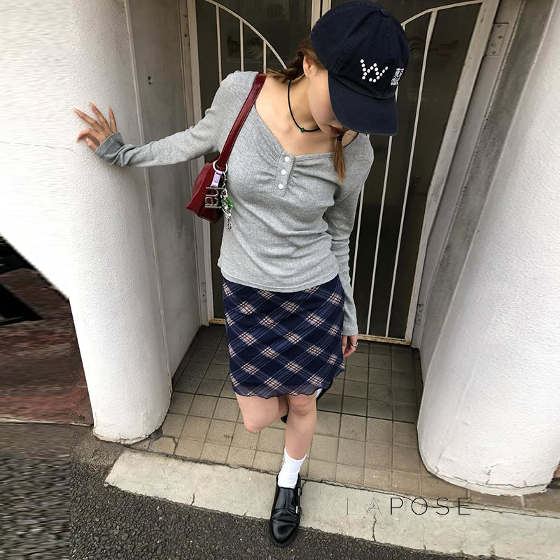 Westlyn Plaid Mesh Mini Skirt [K9VHYA6P]