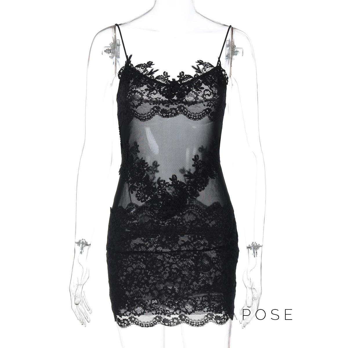 Whitleigh Lace Mesh Mini Dress [4ZBYLSOH]