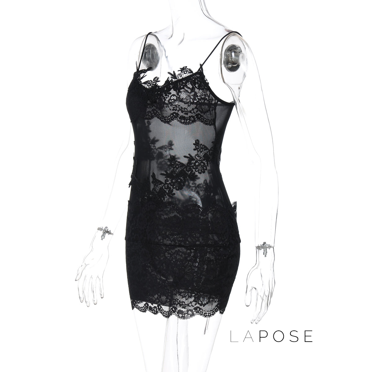Whitleigh Lace Mesh Mini Dress [NCK6CMYR]