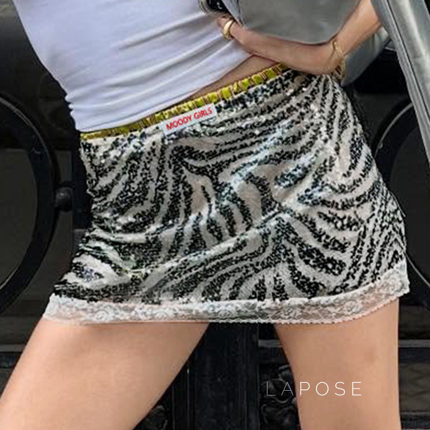 Whitleigh Zebra Sequin Mini Skirt [NXSUJ3WG]