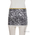 Whitleigh Zebra Sequin Mini Skirt [XSA17GQY]