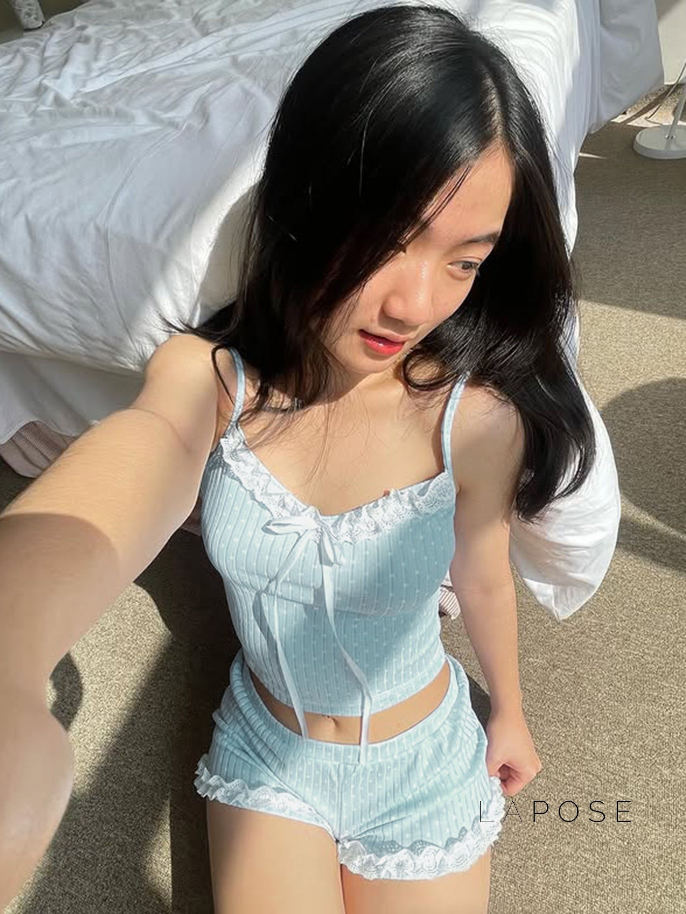 Wyatt Knitted Polka Dot Short Set [HYVF5ZDS]