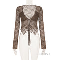 Xaria Sheer Lace-Up Cardigan [K3PR4TXD]