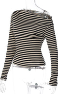 Yanely Striped Square Neck Knit Top [KHSVXN1G]