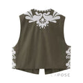 Yaneth Embroidered Crop Vest [JKAL2HT4]