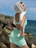 Yaneth Lace Mesh Mini Dress [EKC3695R]