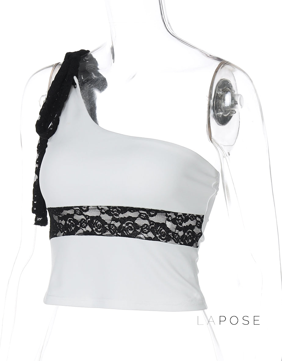 Yaneth One-Shoulder Lace Camisole [UEVBF8I6]