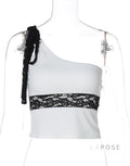 Yaneth One-Shoulder Lace Camisole [AUY659XT]
