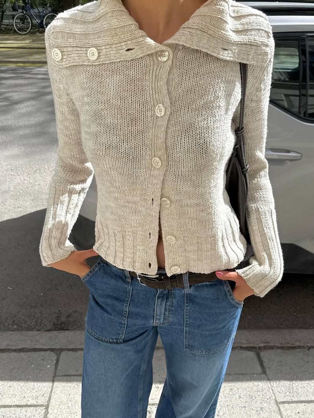 Yasmeen Cropped Collared Sweater [KGSOMN9E]
