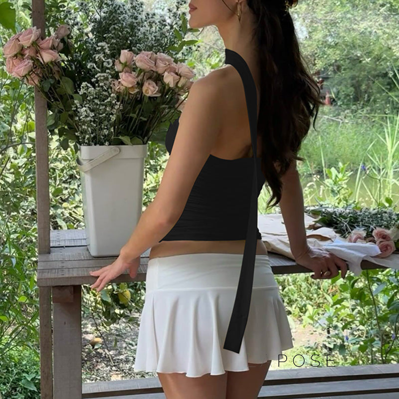Yasmine Ruched Tie Crop Set
