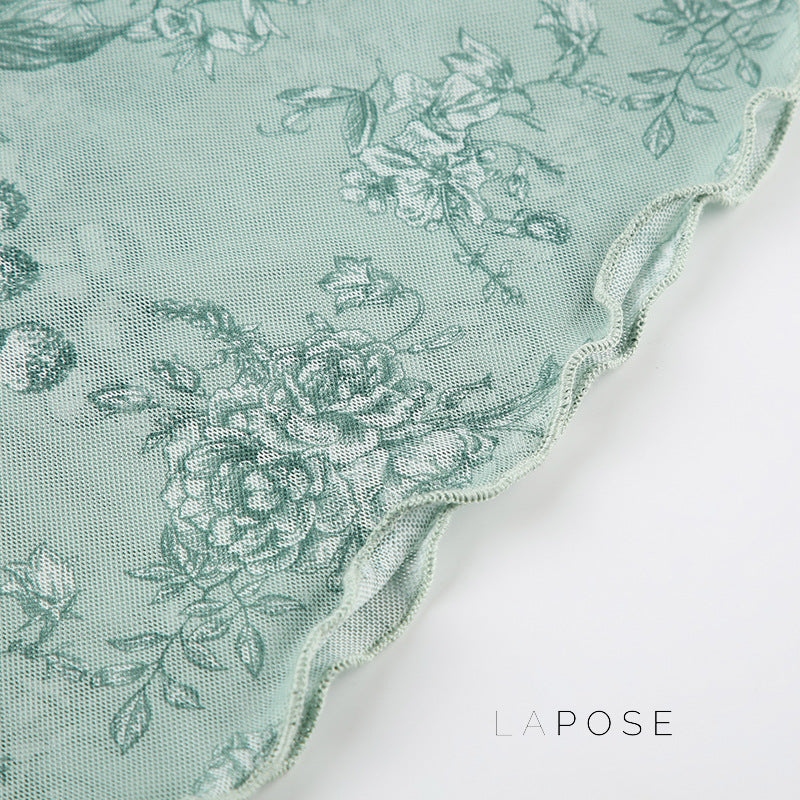 Yehudis Twisted Floral Mesh Top [81IBNM8L]