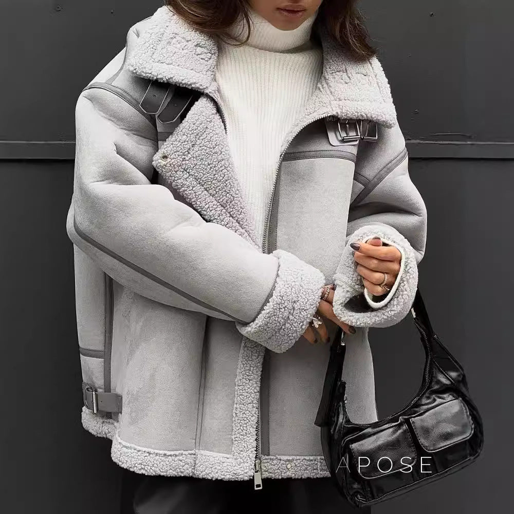 Yessenia Spliced Faux Fur Moto Jacket [QOW60RBW]