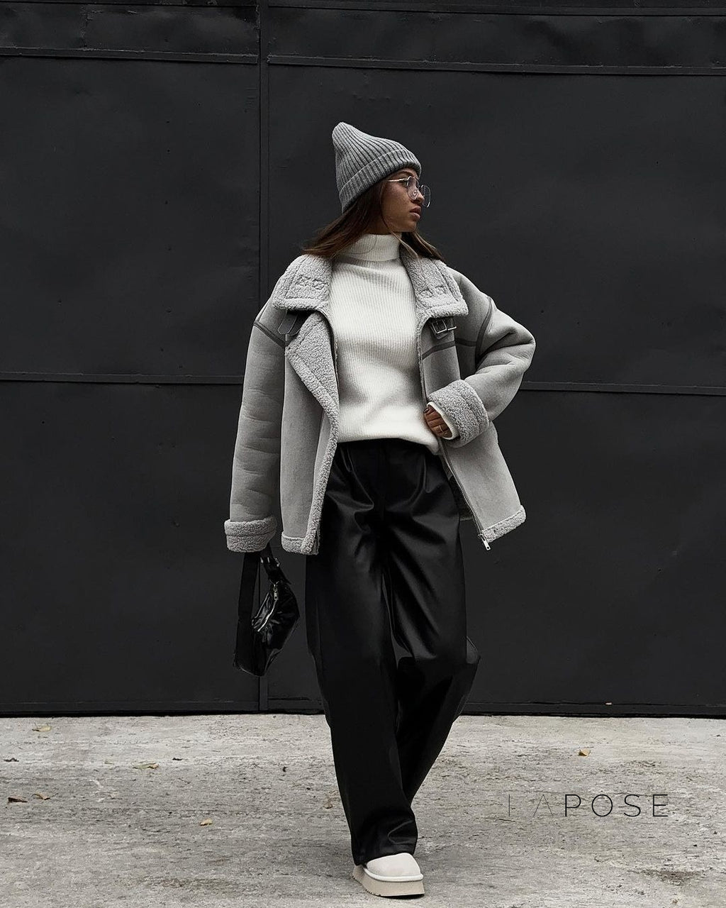 Yessenia Spliced Faux Fur Moto Jacket [OAWCP06X]