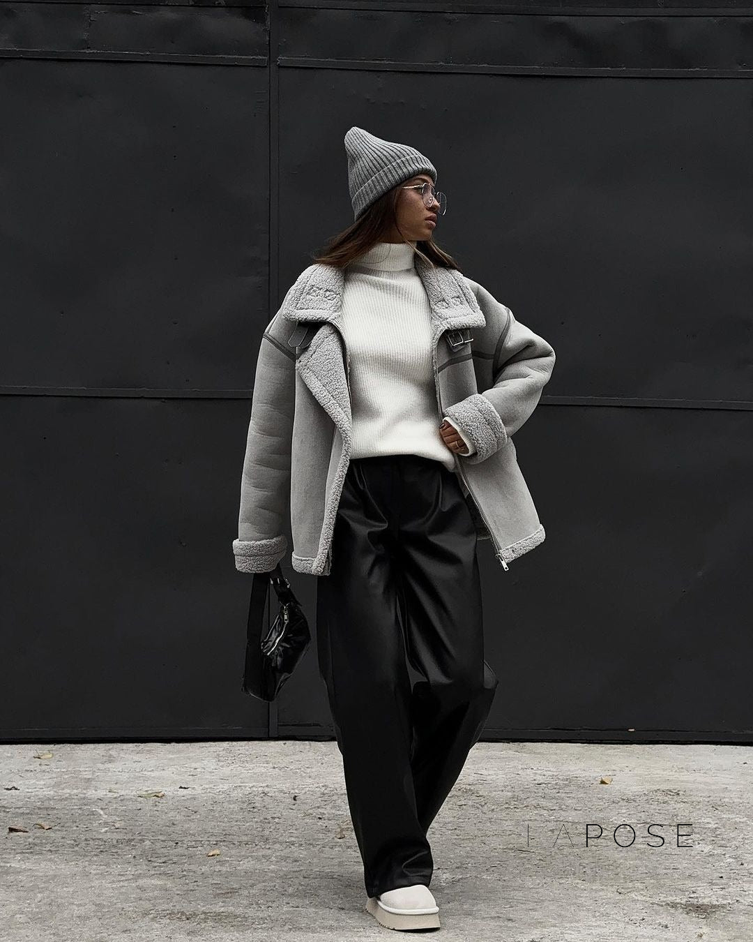 Yessenia Spliced Faux Fur Moto Jacket [OAWCP06X]