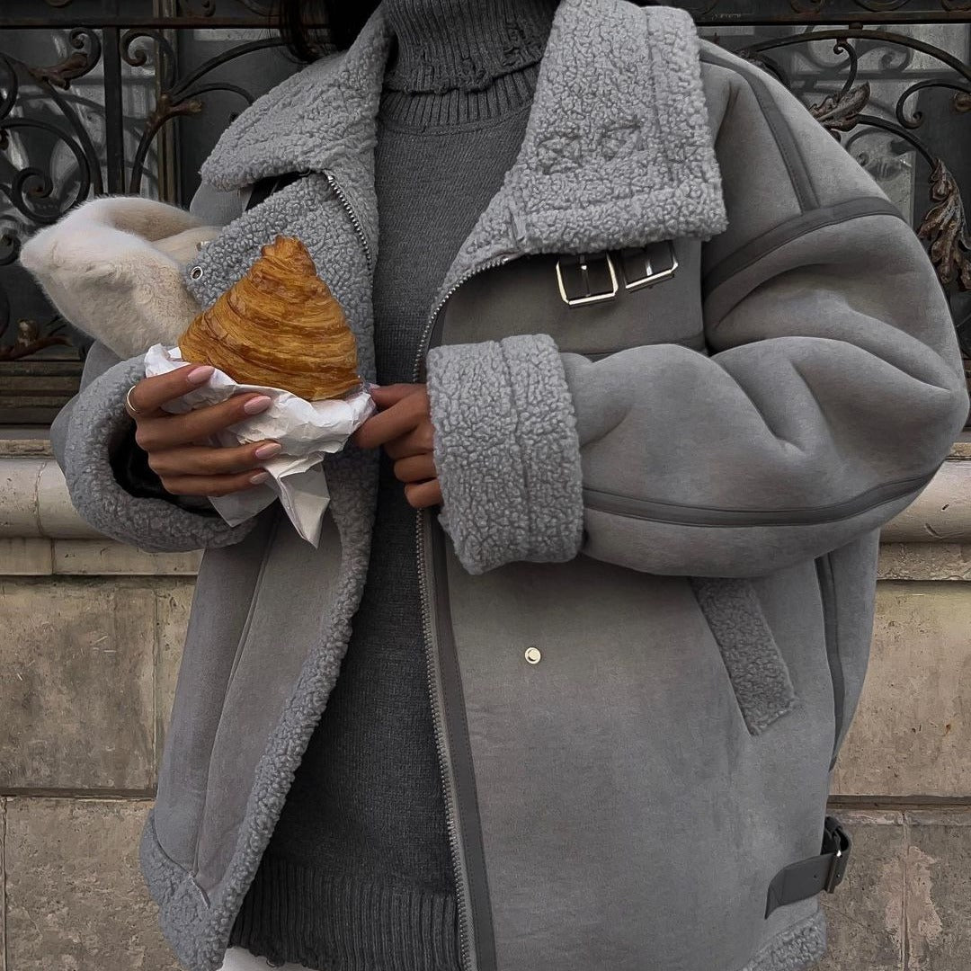 Yessenia Spliced Faux Fur Moto Jacket [X9N78O7L]