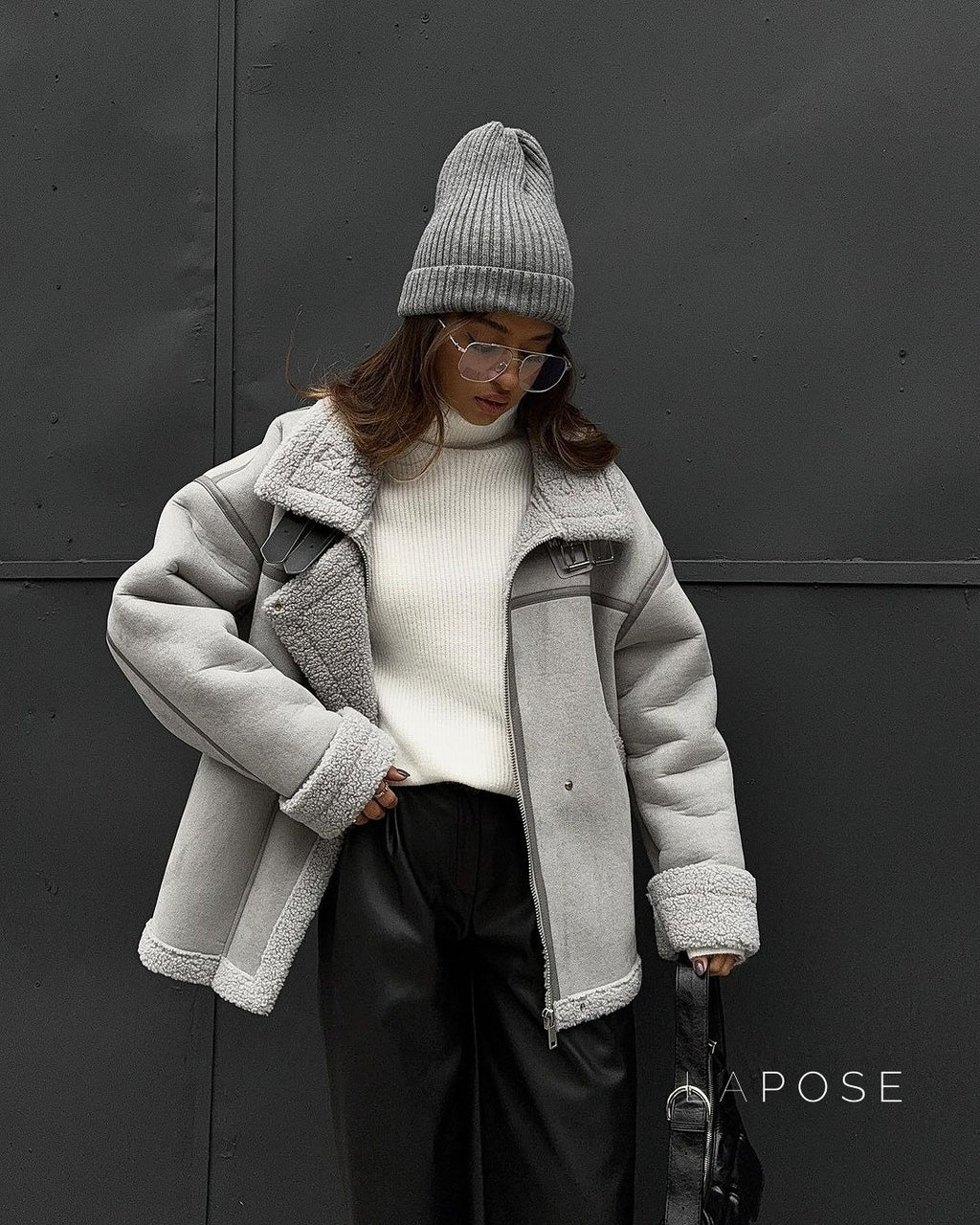 Yessenia Spliced Faux Fur Moto Jacket [FHMOH9U4]