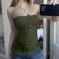 Yoana Floral Bow Tube Top [P059BBYW]