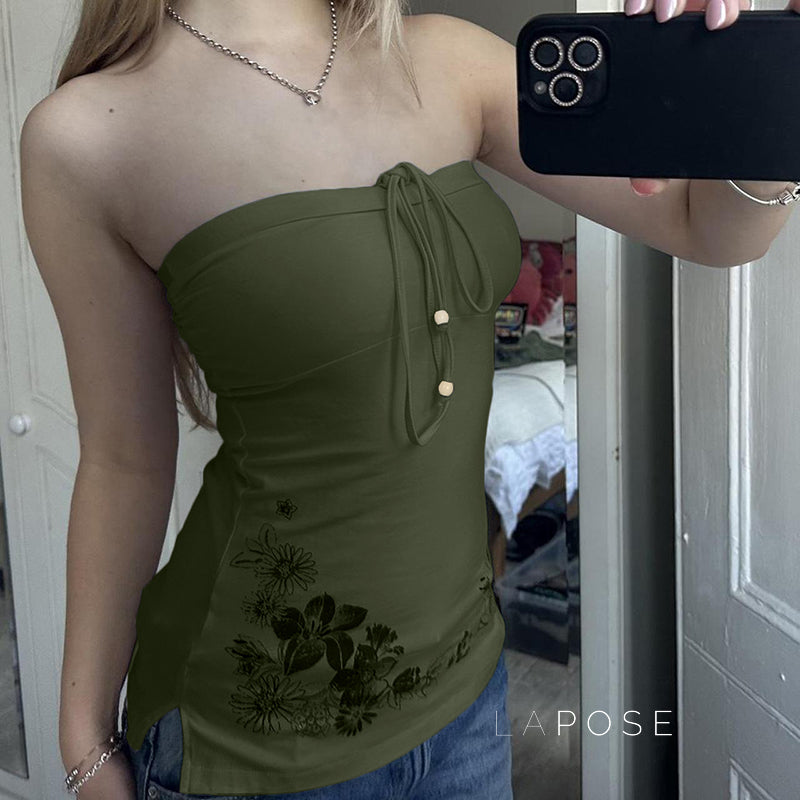 Yoana Floral Bow Tube Top [1Q60XUD9]