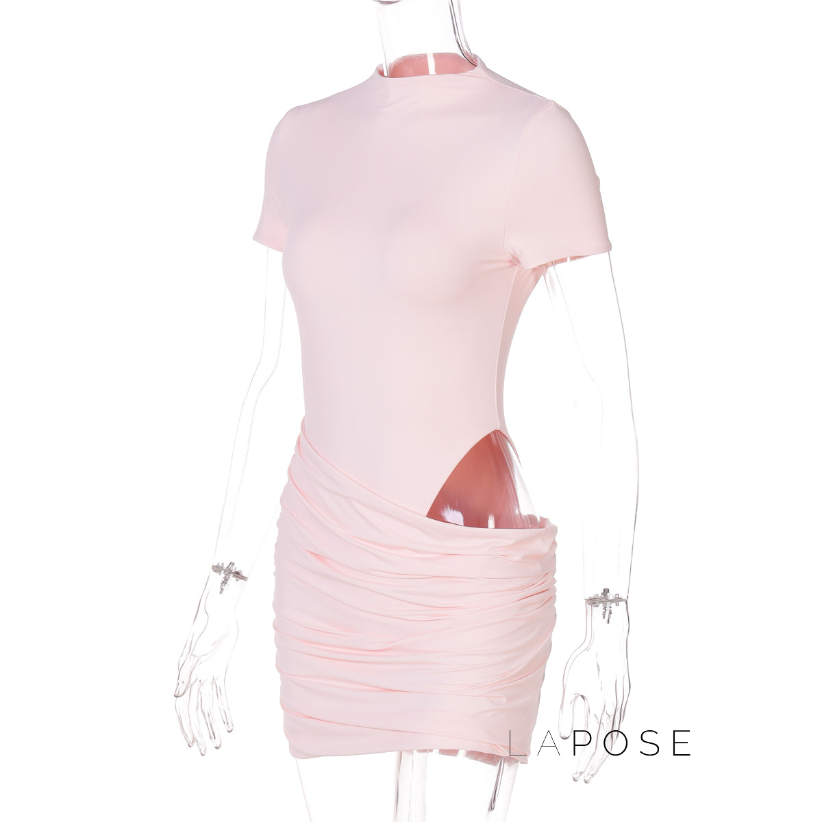 Yolanda Pleated Cutout Mini Dress [W75GZOZS]