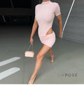 Yolanda Pleated Cutout Mini Dress [VPINFYTN]