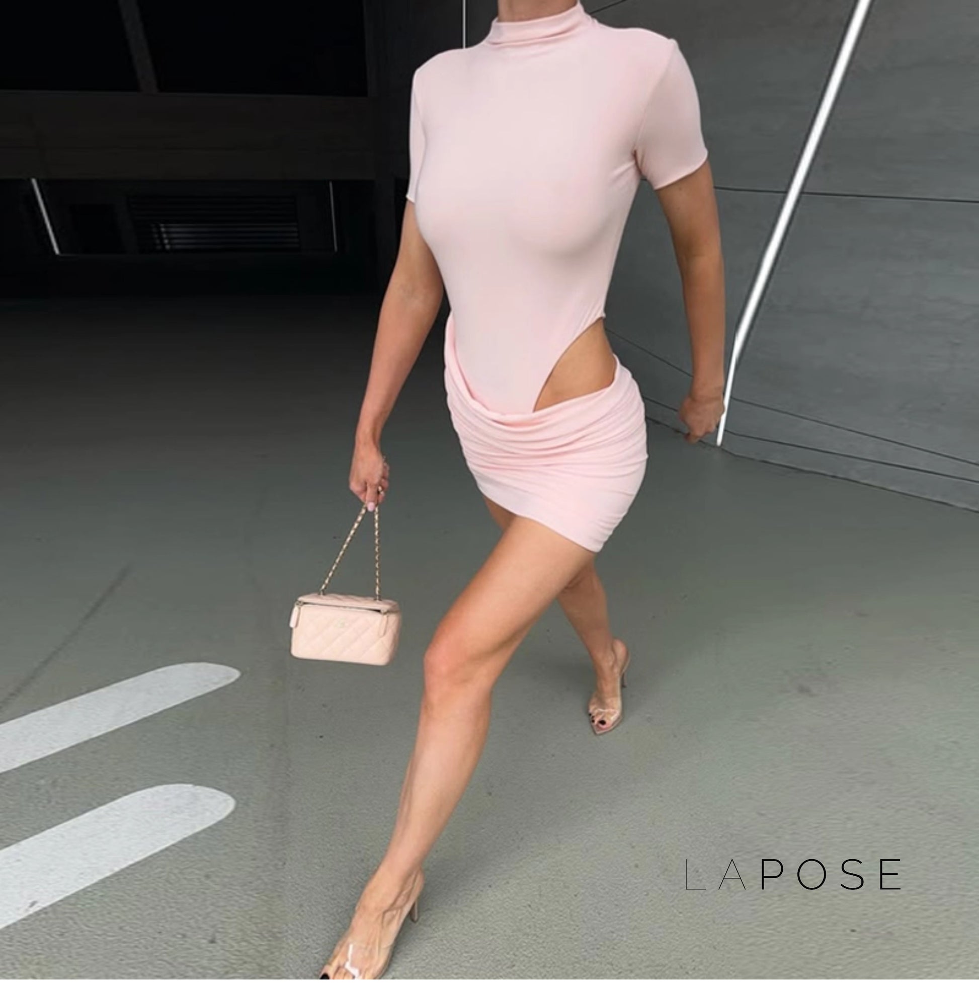 Yolanda Pleated Cutout Mini Dress [VPINFYTN]