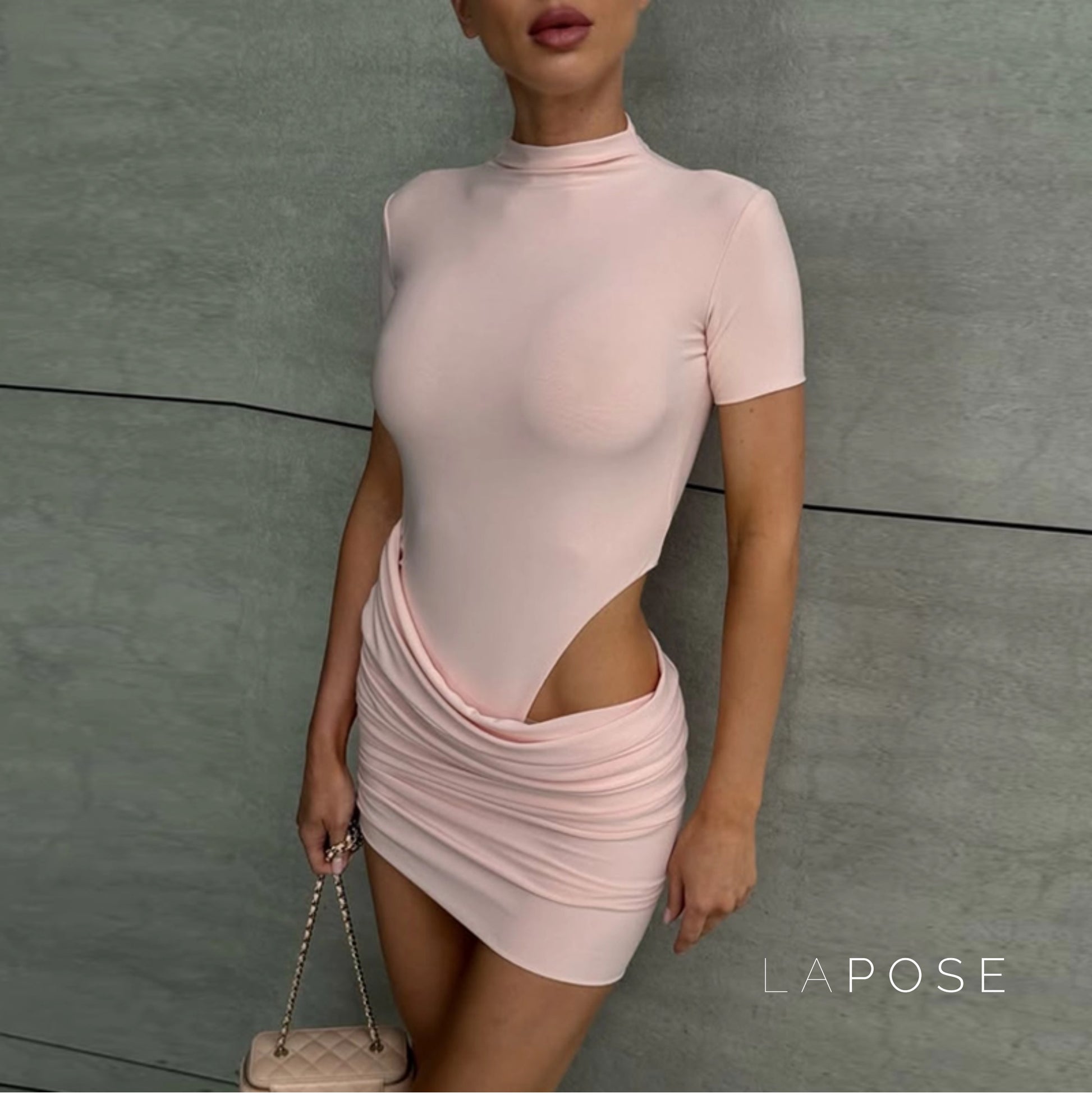 Yolanda Pleated Cutout Mini Dress [ZJ1UY5FR]