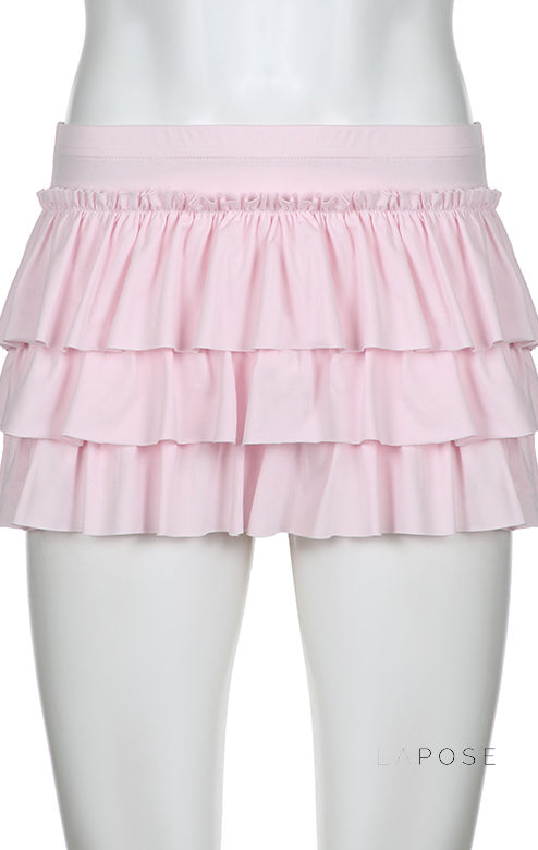 Yulissa Bow Tiered Mini Skirt [T61NAKL5]
