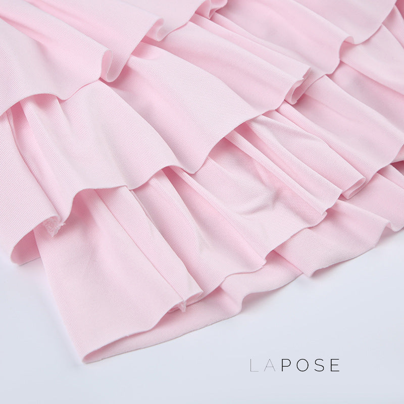 Yulissa Bow Tiered Mini Skirt [KM9GORUU]