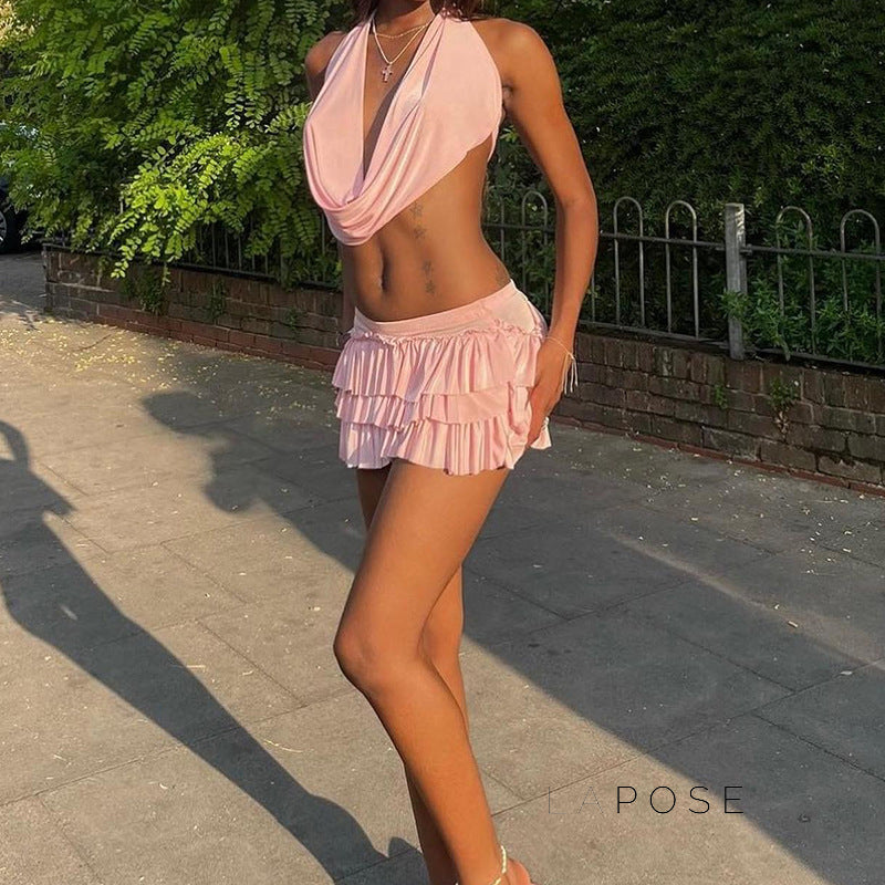 Yulissa Bow Tiered Mini Skirt [533MUIGP]