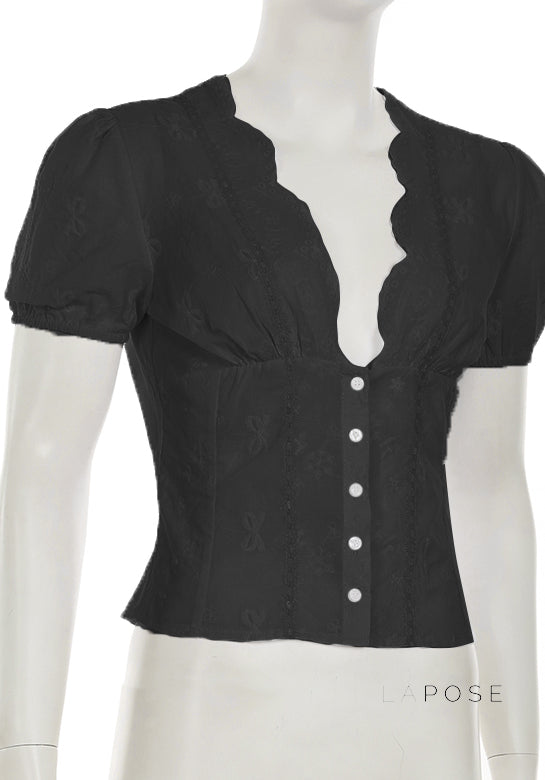 Yuritzi Bow-Detail Ruffle Blouse