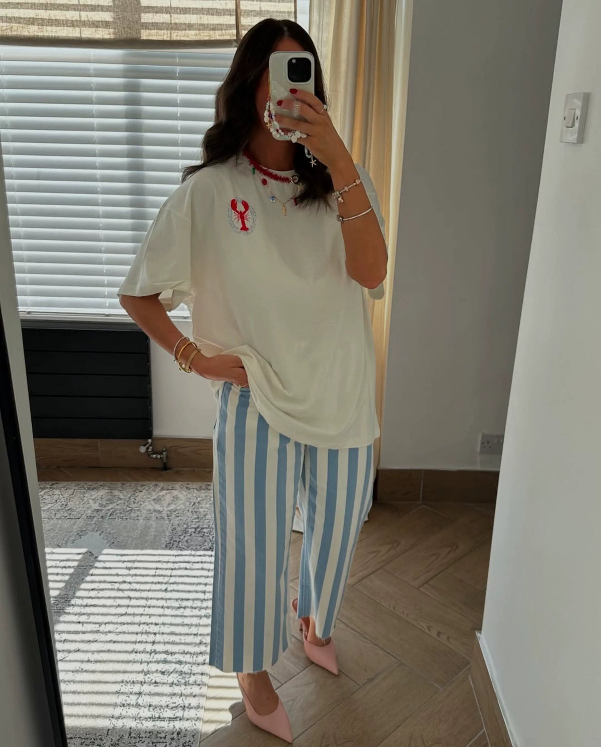 Zahraa Lobster Graphic Oversized Tee