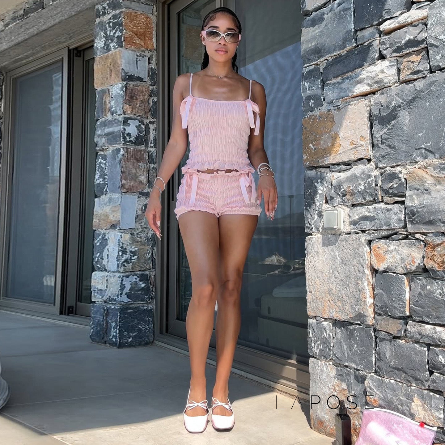 Zaire Bow Pleated Short Set [ENRNUTB7]