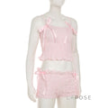 Zaire Bow Pleated Short Set [47EYMYZS]