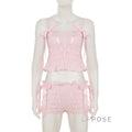 Zaire Bow Pleated Short Set [EVNUEEJP]