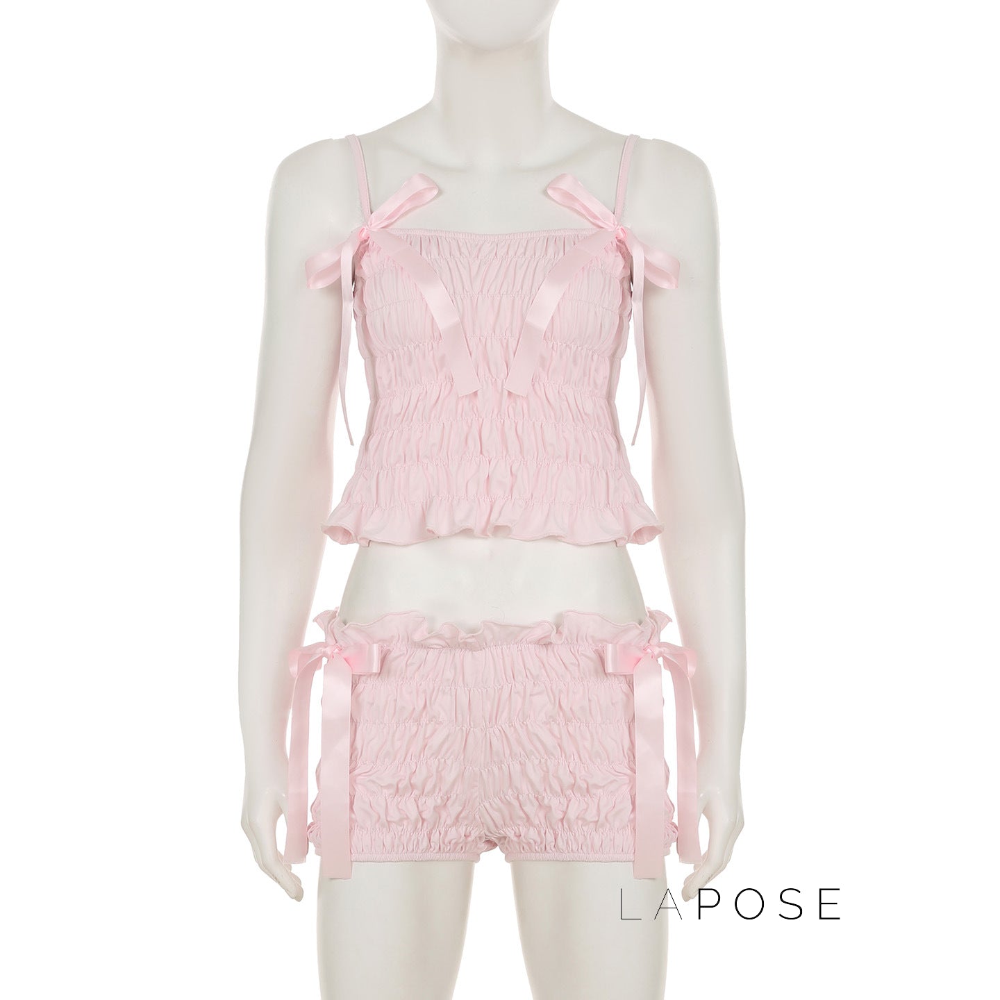 Zaire Bow Pleated Short Set [EVNUEEJP]