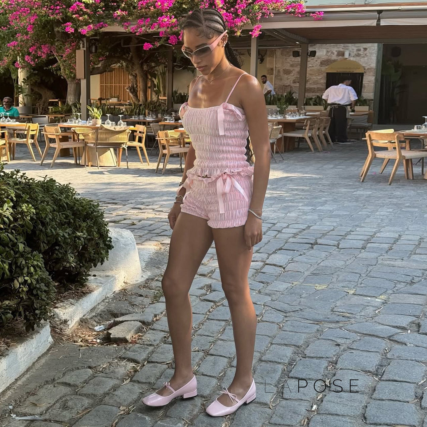 Zaire Bow Pleated Short Set [ZCRLTJIE]