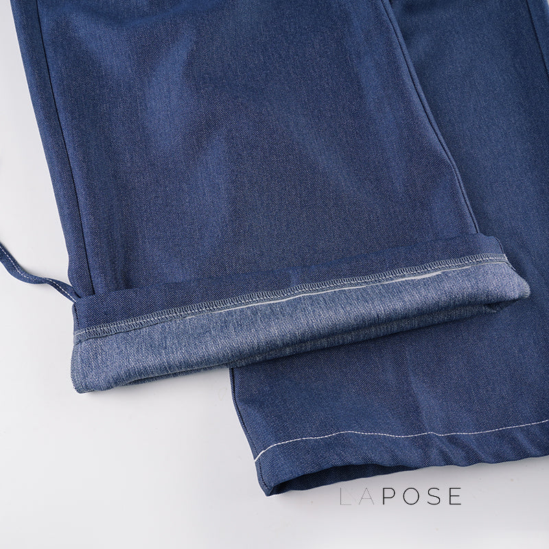 Zamara Faux Denim Wide-Leg Pants [R8A07MEW]