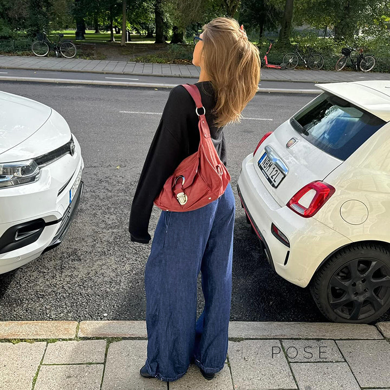 Zamara Faux Denim Wide-Leg Pants [MC9K622P]