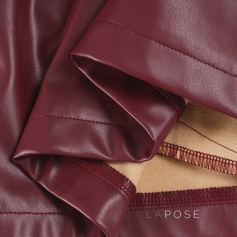 Zamiah Red Faux Leather Jacket [K5RWW7Q4]