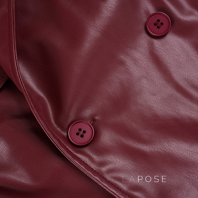 Zamiah Red Faux Leather Jacket [5JIWLW4S]